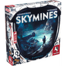 Skymines strategy game by Pegasus Spiele featuring colorful planet mining modules and futuristic game components.