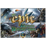 Tiny Epic Kingdoms: Heroes' Call strategy game by Gamelyn Games, featuring colorful game components and hero tokens on the game box.