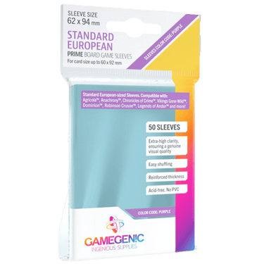 Prime Board Game Sleeves: Standard European - Thirsty Meeples