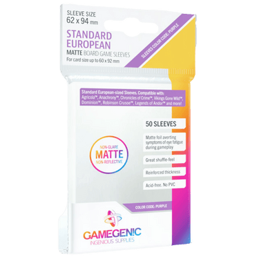 Matte Board Game Sleeves: Standard European - Thirsty Meeples