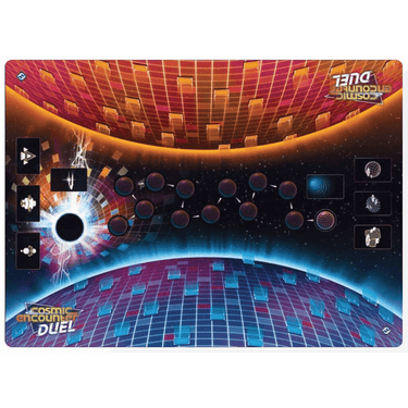 Fantasy Flight Games Cosmic Encounter Duel play mat with detailed space-themed design for strategic card and game play.