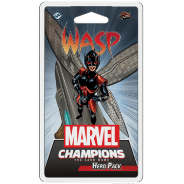 Marvel Champions Wasp hero card from Fantasy Flight Games' living card game, featuring Wasp in her superhero costume.