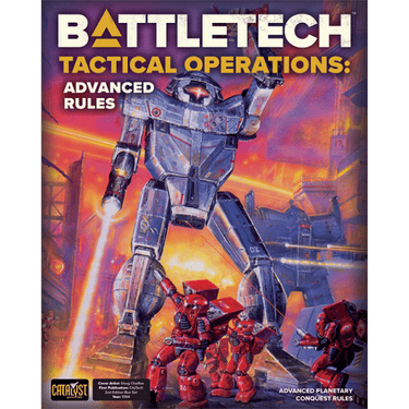 BattleTech: Tactical Operations war game box featuring detailed game components and rulebooks by Catalyst Game Labs.