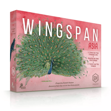 Wingspan Asia strategy game box by Stonemaier Games featuring Asian bird illustrations on the cover.