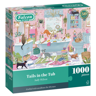 Tails in the Tub jigsaw puzzle box