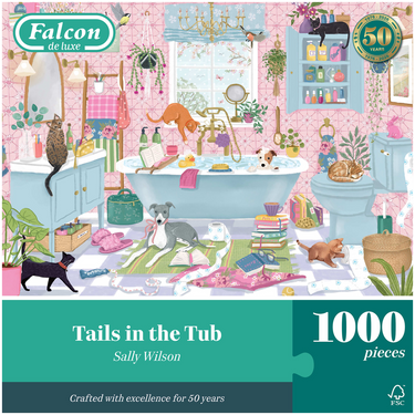 Tails in the Tub jigsaw puzzle box front