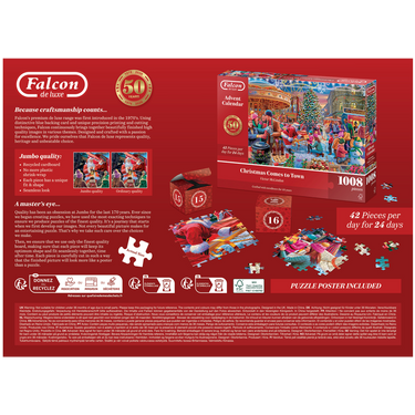 Falcon Advent Calendar Christmas Comes to Town box back