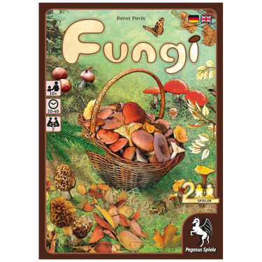 Family game Fungi by Pegasus Spiele featuring colorful mushroom illustrations for engaging gameplay.