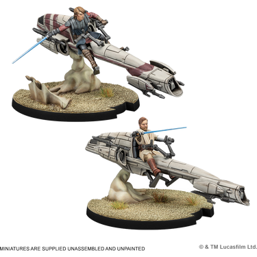 Star Wars: Legion Jedi General on BARC Speeder cards