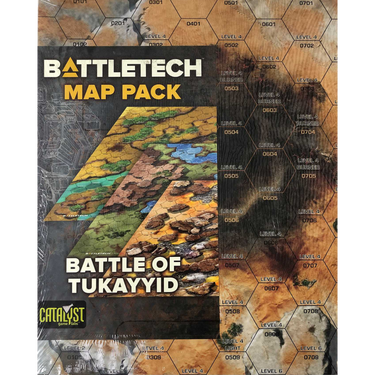 BattleTech map pack for the Battle for Tukayyid war games, featuring detailed terrain and strategic layouts by Catalyst Game Labs.