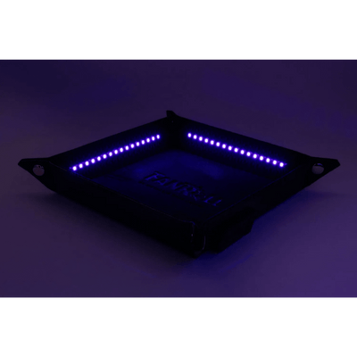 Blacklight Dice Tray with d20: Black