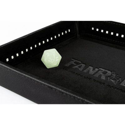 Blacklight Dice Tray with d20: Black