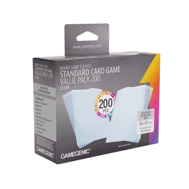 Board Game Sleeves: Standard Card Game Value Pack Clear (200 count)
