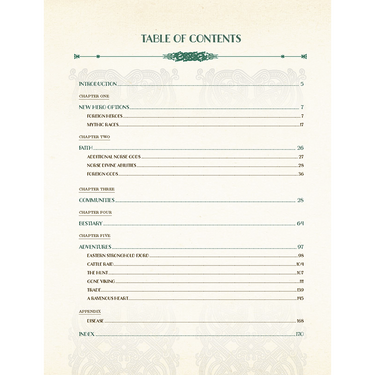 Age of Vikings RPG: Companion - table of contents