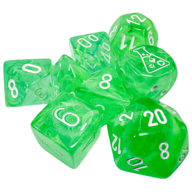 Lab Dice Set: Nebula Gelatinous/white