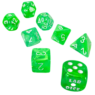 Lab Dice Set: Nebula Gelatinous/white