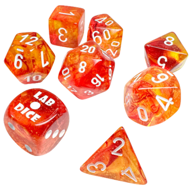Lab Dice Set: Nebula Molten/white Luminary