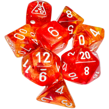 Lab Dice Set: Nebula Molten/white Luminary