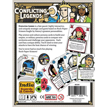 Image of Conflicting Legends strategy game by Indie Boards & Cards, showing colorful game components and game board setup.