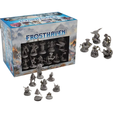 Miniatures of Gloomhaven: Frosthaven Expansion Set - box and miniatures
