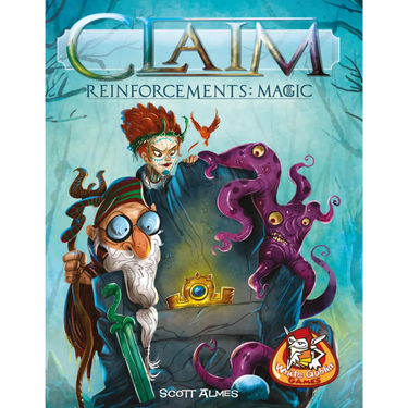 Reinforcements Magic family game by Deep Water Games featuring colorful game pieces and fantasy-themed cards.