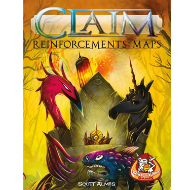 Family game map from Deep Water Games' Claim: Reinforcements, featuring colorful territories and strategic layout.