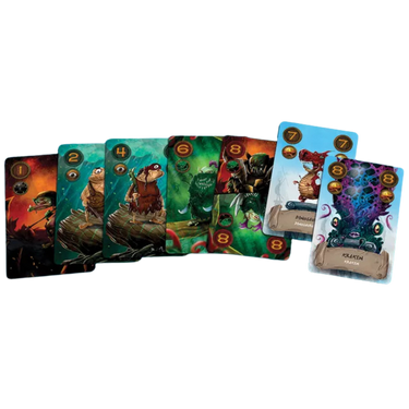 Reinforcements for Mercenaries family game by Deep Water Games, featuring miniature figures and game tokens on a game board.