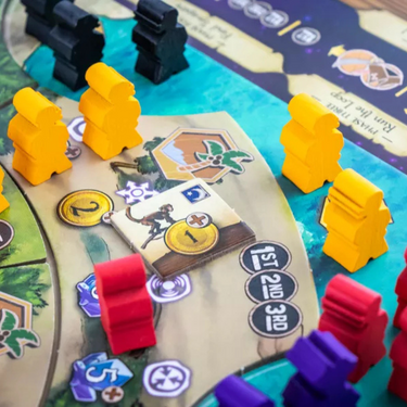 Strategic board game Chrono Corsairs by Tasty Minstrel Games, featuring colorful ship and time-themed artwork on the cover.