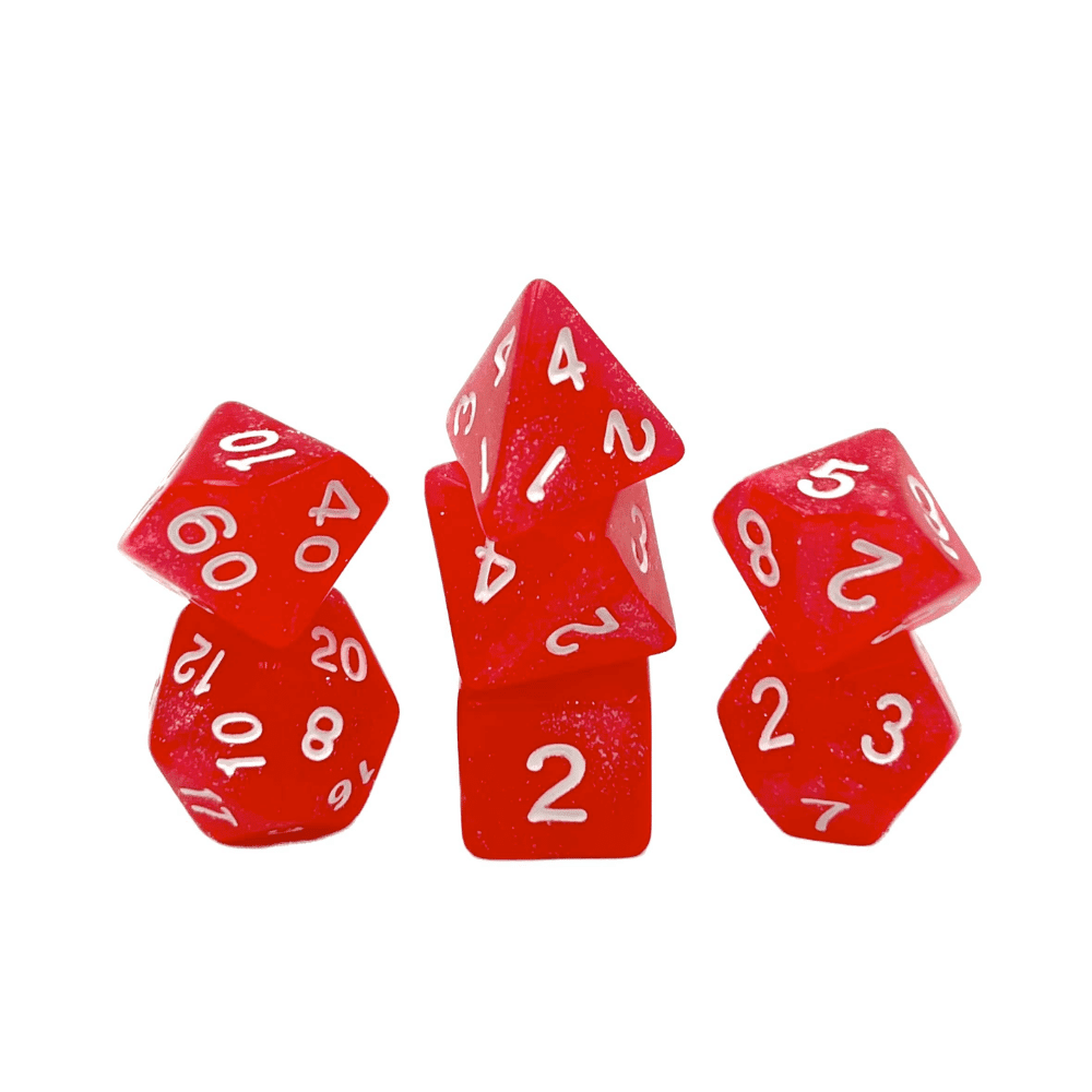 Confetti Dice Set: Ruby Red
