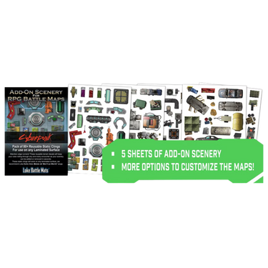 Add-On Scenery for RPG Maps: The Cyberpunk Set