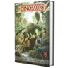 Illustration of pages from Dr. Dhrolin's Dictionary of Dinosaurs, an RPG guide compatible with D&D by Palaeo Games Ltd.