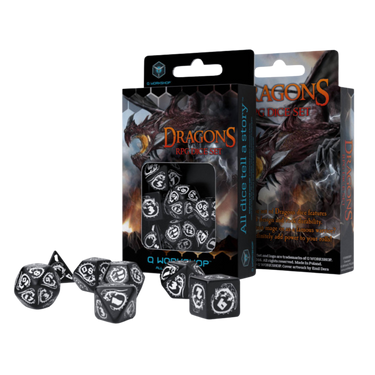 Dragons Dice Set: Black/White