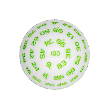 D100 Dice: White/Green