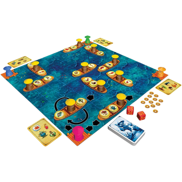 Blue Orange Dragon Market family game box featuring colorful illustrations of market stalls and playful characters.