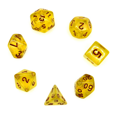 Transparent Dice Set: Ginger Yellow