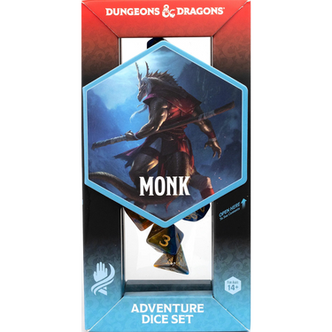 Dungeons & Dragons Adventure Dice Set - Monk (Blue/Gold) (PRE-ORDER) - Thirsty Meeples