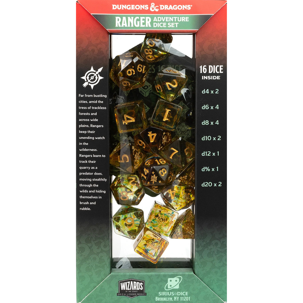 Melee Ranger Dice Set Dungeons & Dragons Adventure Dice Set - Ranger (Green/Multicolour) (PR ...