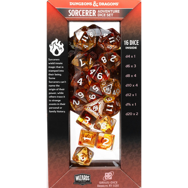 Dungeons & Dragons Adventure Dice Set - Sorcerer (Orange) - Thirsty Meeples