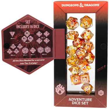 Dungeons & Dragons Adventure Dice Set - Sorcerer (Orange) - Thirsty Meeples