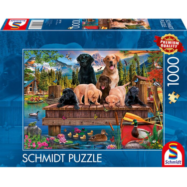 Dog Family by the Lake