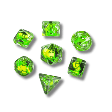 Dragon Storm Inclusion Resin Dice Set: Green Dragon