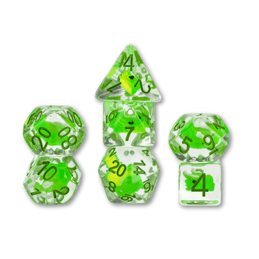 Dragon Storm Inclusion Resin Dice Set: Green Dragon