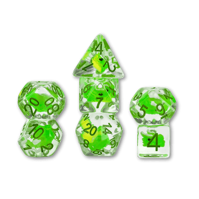 Dragon Storm Inclusion Resin Dice Set: Green Dragon