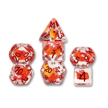 Dragon Storm Inclusion Resin Dice Set: Red Dragon