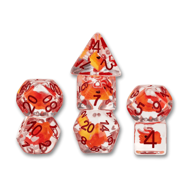 Dragon Storm Inclusion Resin Dice Set: Red Dragon