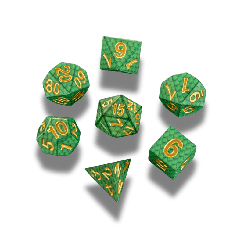 Dragon Storm Silicone Dice Set: Green Dragon Scales