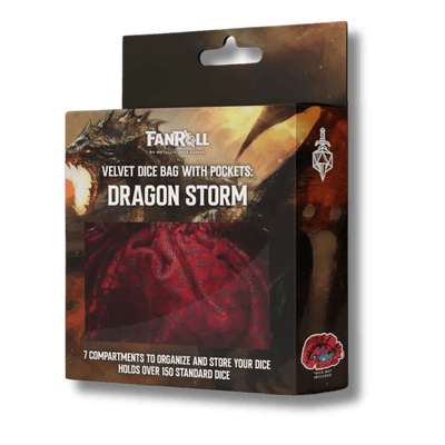 Dragon Storm Velvet Compartment Dice Bag: Red Dragon Scales