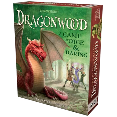 Family card game Dragonwood by Gamewright featuring colorful illustrated cards and adventure-themed artwork.