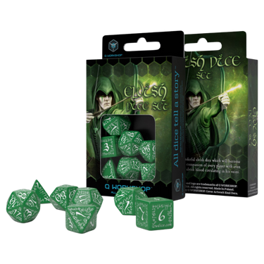 Elvish Dice Set: Green/White