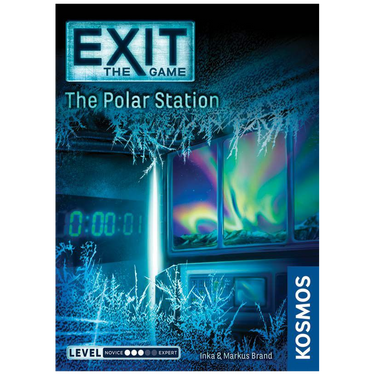 Cover of EXIT: The Polar Station family game by KOSMOS, featuring an icy Arctic scene and game title on the box.
